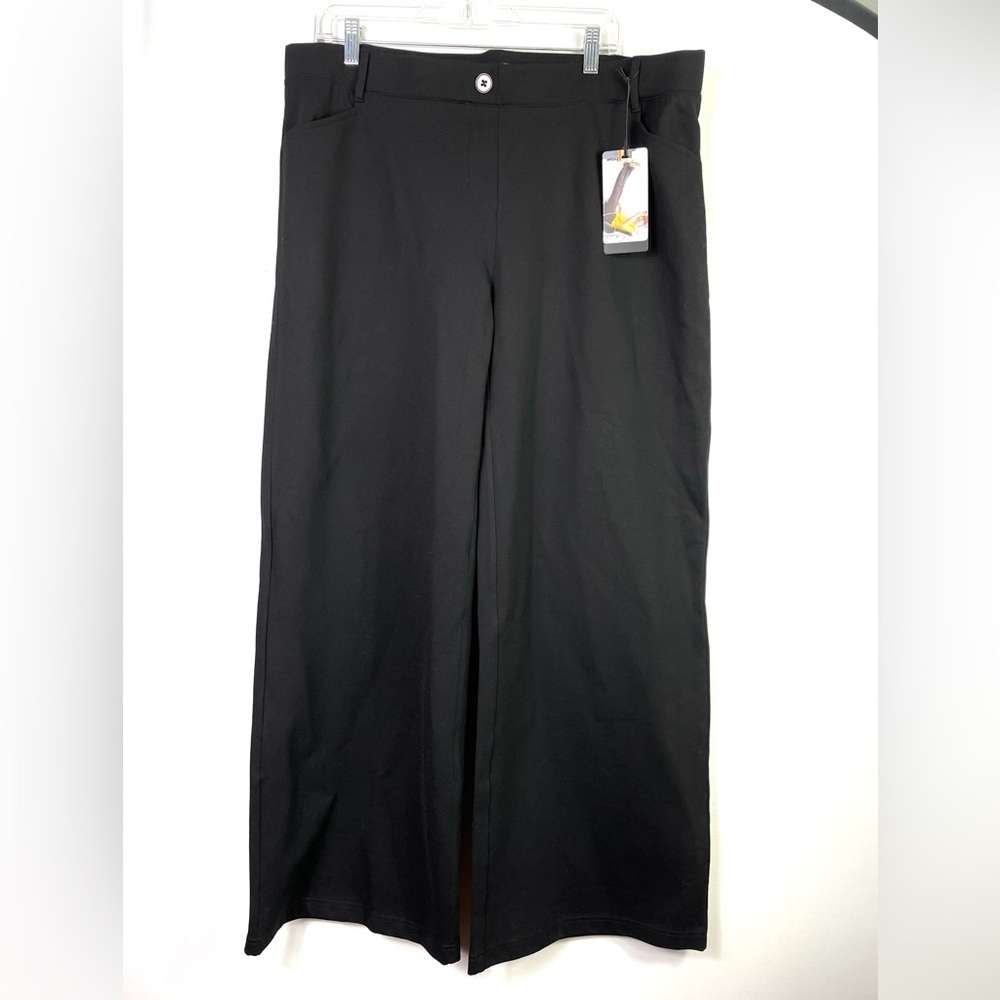 Betabrand Black Wide-Leg Pants